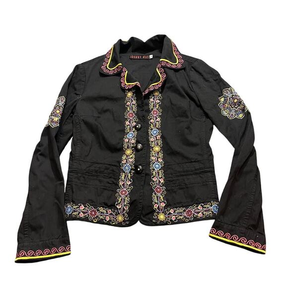 Johnny Was‎ Embroidered Blazer Floral Boho Jacket Button Womens Size Medium